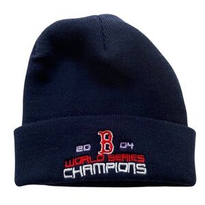 Boston Red Sox 2004 World Series Champions Blue Knit Cap.